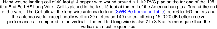 Hand wound loading coil of