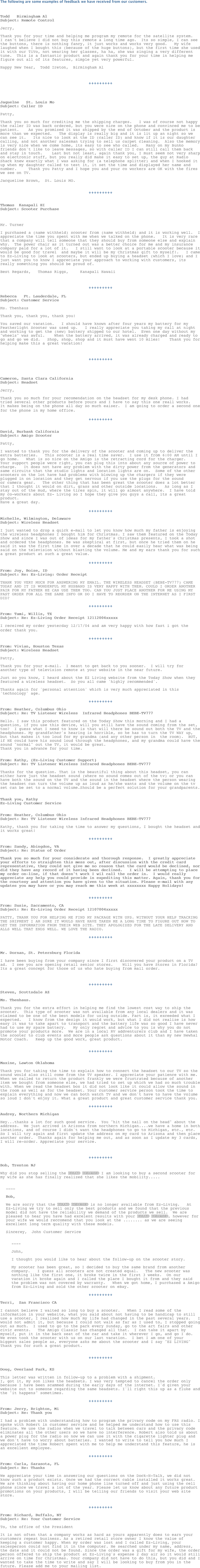 The following are some examples